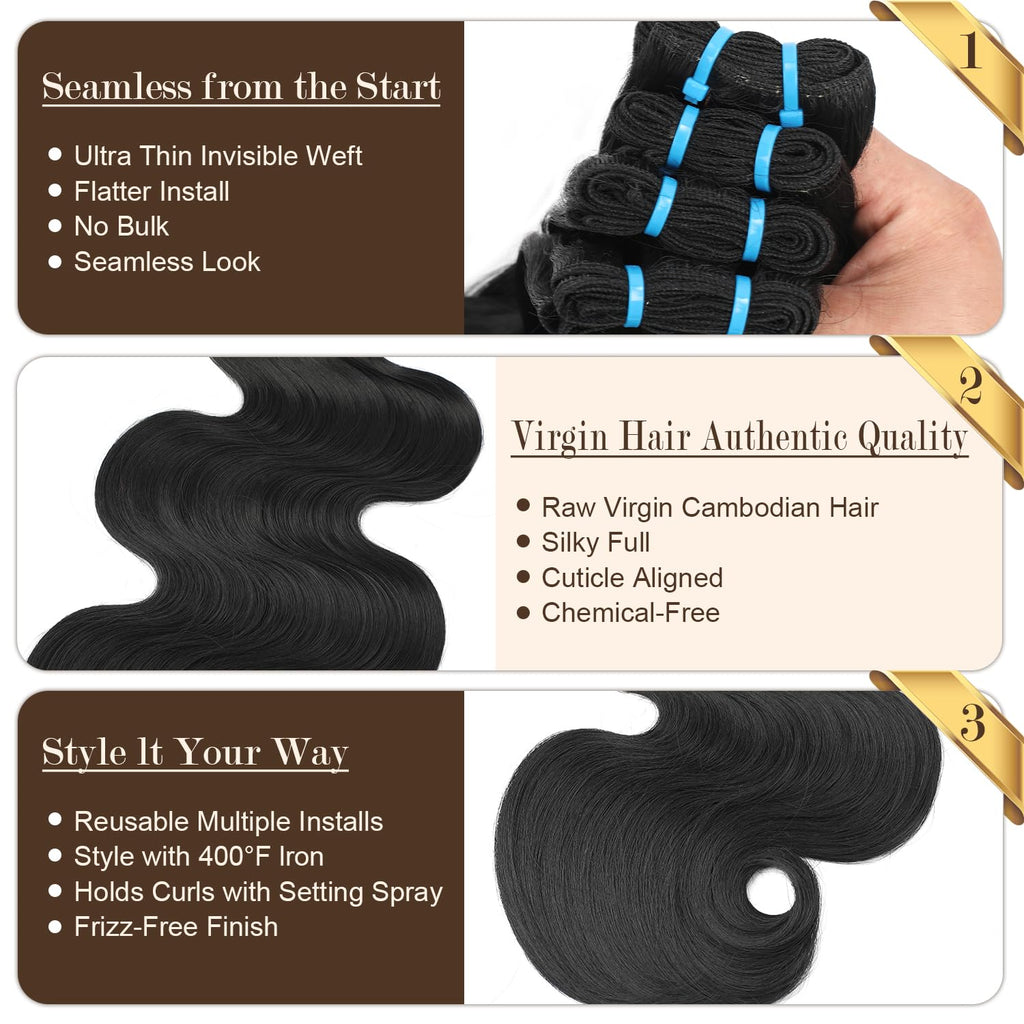 Body Wave Bundles | 100% Raw Virgin Human Hair | YoungHair
